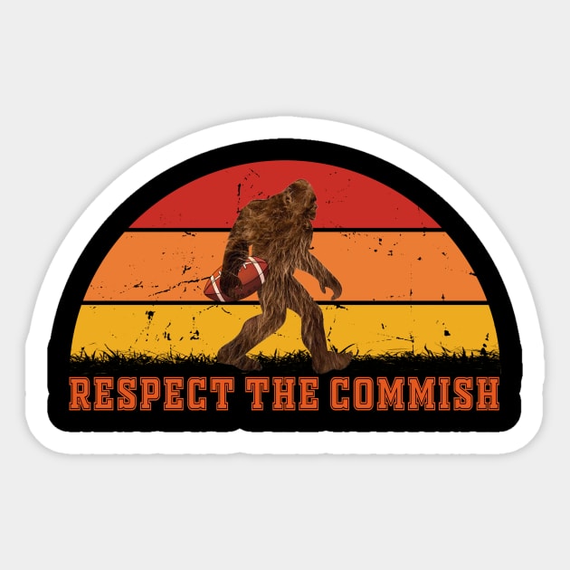 Fantasy Football Bigfoot Respect Commish Commisisoner Sticker by Spit in my face PODCAST